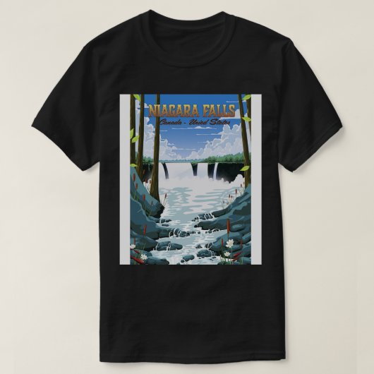 Niagara Herfsten Reisposter T-shirt (Design voorkant)