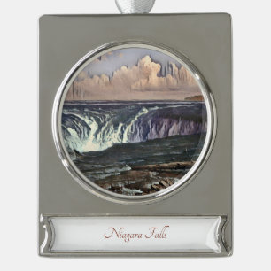 Niagara Herfsten Reizen Art Waterverf Ornament Verzilverd Banner Ornament