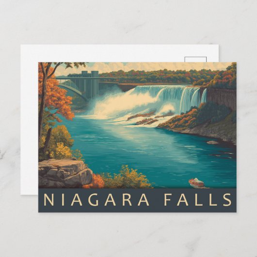 Niagara Herfsten Reizen Briefkaart (Voorkant / Achterkant)