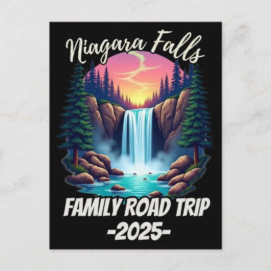 Niagara Herfsten Road Trip Familie Vakantie Trip M Briefkaart (Voorkant)