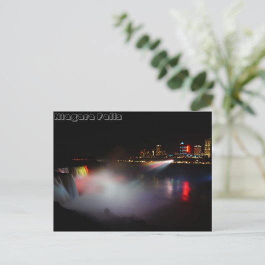 Niagara Herfsten 's nachts Briefkaart (Staand voorkant)