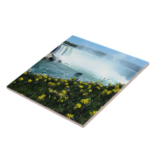 Niagara-Herfsten, Schilderachtig foto, keramische  Tegeltje (Zijkant)