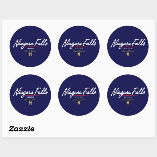 Niagara Herfsten Script Ronde Sticker (Vel)