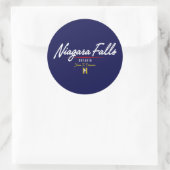 Niagara Herfsten Script Ronde Sticker (Tas)