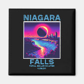 Niagara Herfsten Totale Zonsverduistering 2024 80s Magneet (Voorkant)