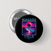 Niagara Herfsten Totale Zonsverduistering 2024 80s Ronde Button 5,7 Cm (Voorkant /achterkant)