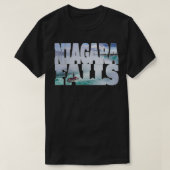 Niagara-Herfsten uit de Mist Waterfall Boat Touris T-shirt (Design voorkant)