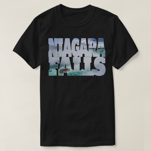 Niagara-Herfsten uit de Mist Waterfall Boat Touris T-shirt (Design voorkant)