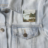 Niagara-Herfsten van Goat Island Vierkante Button 5,1 Cm (In situ)