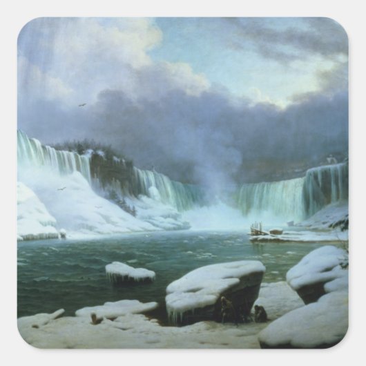 Niagara Herfsten Vierkante Sticker (Voorkant)
