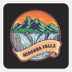 Niagara Herfsten Waterfall Adventure Vierkante Sticker