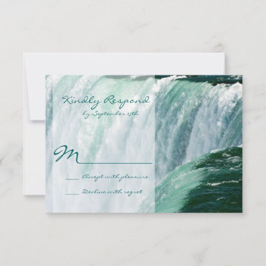 Niagara Herfsten Waterfall Outdoor Wedding RSVP-ka RSVP Kaartje (Voorkant)