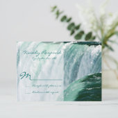 Niagara Herfsten Waterfall Outdoor Wedding RSVP-ka RSVP Kaartje (Staand voorkant)