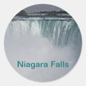 Niagara Herfsten Waterfall Ronde Sticker (Voorkant)