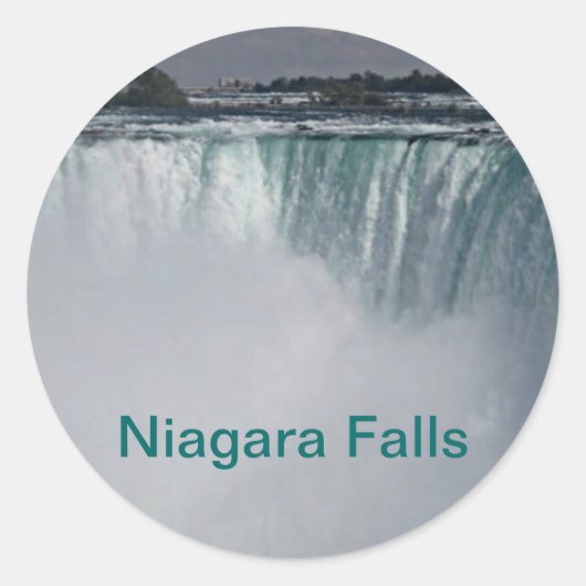 Niagara Herfsten Waterfall Ronde Sticker (Voorkant)