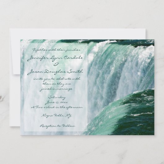 Niagara Herfsten Waterfall Wedding Invitations Kaart (Voorkant)