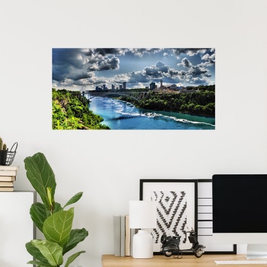 Niagara River/Rainbow Bridge Poster (Thuiskantoor)