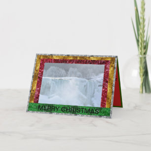 Niagara valt Bevroren Kerstkaart Feestdagen Kaart