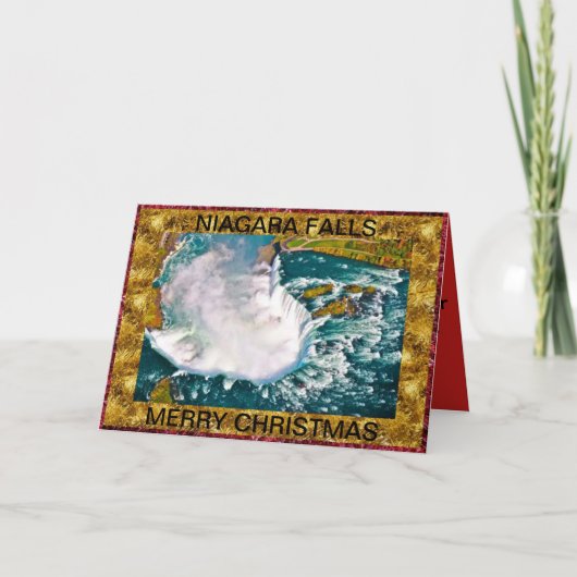Niagara valt lucht ontsproten Kerstkaart Feestdagen Kaart (Voorkant)