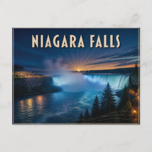 Niagara watervallen 's nachts briefkaart