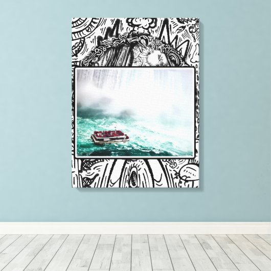 Niagra Herfsten aan de goede kant Canvas Afdruk (Insitu (Houten vloer))