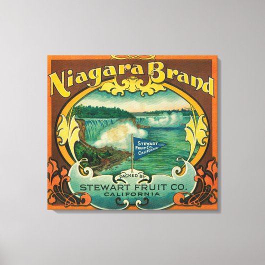Niagra Oranje Etiket Canvas Afdruk (Voorkant)