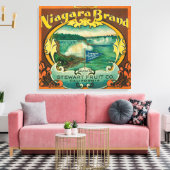 Niagra Oranje Etiket Canvas Afdruk (Insitu (Woonkamer))