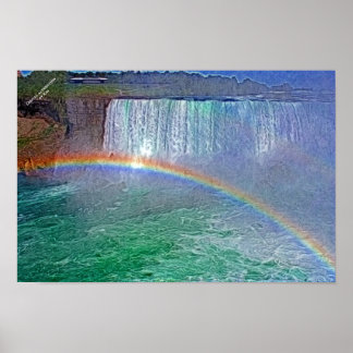 Niagra-poster voor regenboogstralen poster