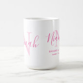 Niamah naam betekent monogram roze tekst koffie mo koffiemok (Center)