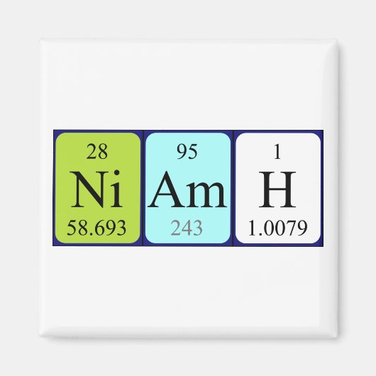 Niamh periodieke table name magnet (Voorkant)