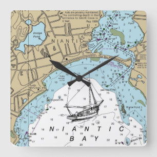 Niantic Bay CT-grafiek Vierkante Klok
