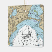 Niantic CT Nautical Chart Keramisch Ornament (Links)
