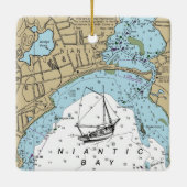 Niantic CT Nautical Chart Keramisch Ornament (Achterkant)