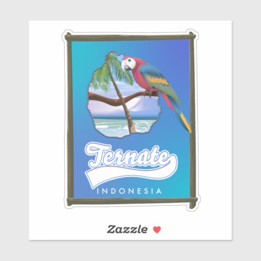 Nias Island Indonesia reiskaart Sticker (Vel)