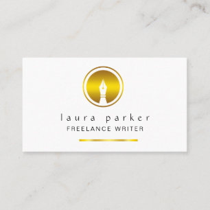 Nib Gold Freelance Writer Author Elegant Classic Visitekaartje