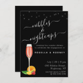 Nibbles Nightcaps Couples Shower Budget Uitnodigin Kaart (Voorkant / Achterkant)