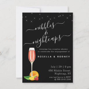 Nibbles Nightcaps Couples Shower Budget Uitnodigin Kaart