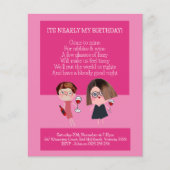 Nibbles & Wijn Verjaardagsfeestje Papier Uitnodigi (Voorkant)