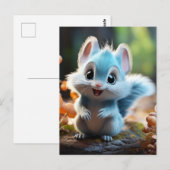 Nibbly - de blauwe eekhoorn briefkaart (Voorkant / Achterkant)