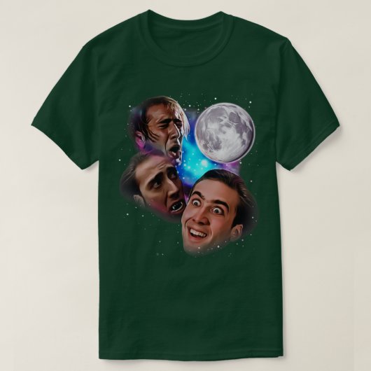 Nic Cage Howl op de maan T-shirt (Design voorkant)