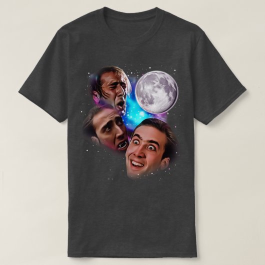 Nic Cage Howl op de maan T-shirt (Design voorkant)