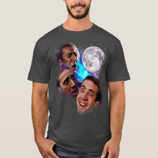Nic Cage Howl op de maan T-shirt