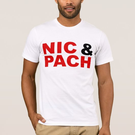 NIC&PACH T T-shirt rood en zwart logo (Voorkant)