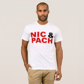NIC&PACH T T-shirt rood en zwart logo (Voorkant volledig)
