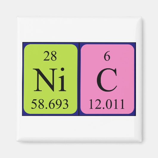 Nic periodieke table name magnet (Voorkant)