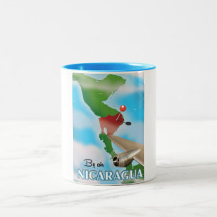 Nicaragua door de lucht vakantieposter tweekleurige koffiemok