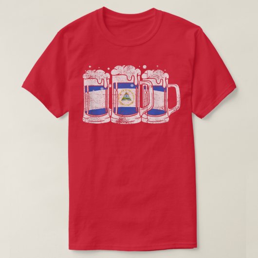 Nicaragua en de vreugde om wat bier te drinken t-shirt (Design voorkant)