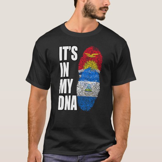 Nicaragua en Kiribati mengen DNA-erfgoedvlag T-shirt (Voorkant)