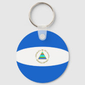 Nicaragua Fisheye Flag Sleutelhanger (Voorkant)