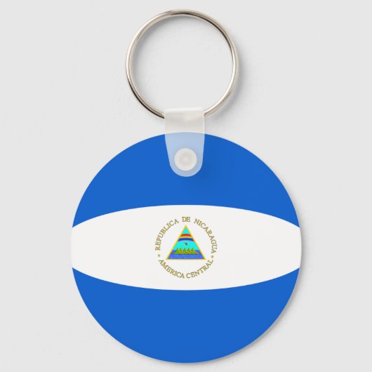 Nicaragua Fisheye Flag Sleutelhanger (Voorkant)